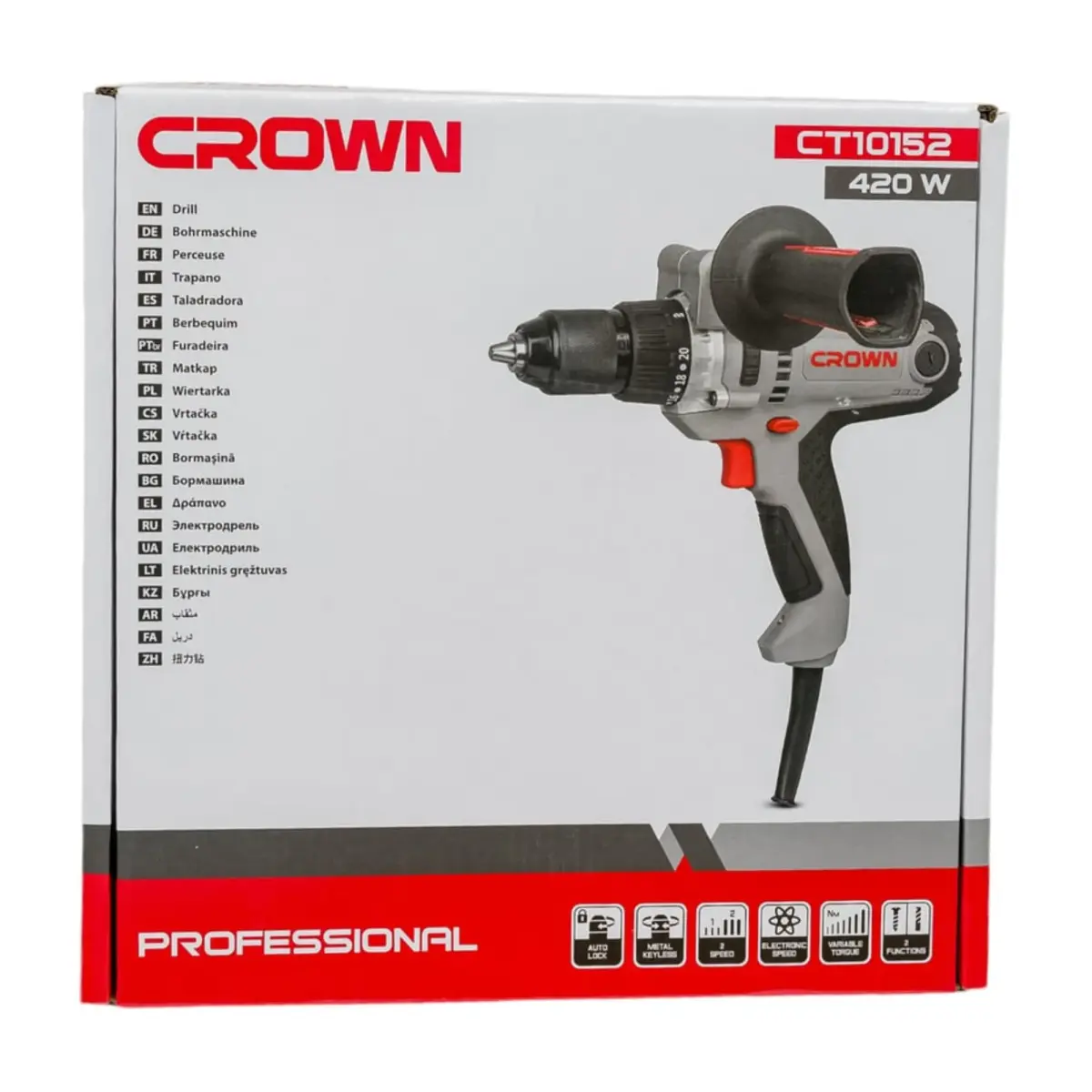 CROWN CT10152 ցանցային գայլիկոն-պտուտակադարձիչ՝ 420 Վտ