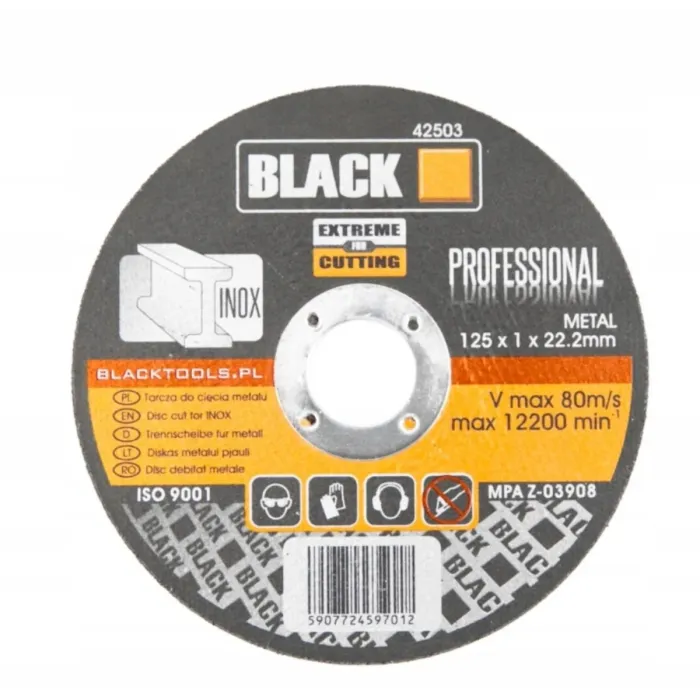 BLACK and BENSON - Մետաղ կտրող սկավառակ 125x1x22.2 մմ BLACK42503 - Black42503 - Երկաթ Կտրող Սկավառակներ