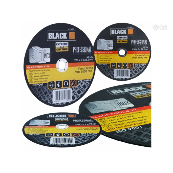 Black42504 կտրող սկավառակ բալգարկի համար 230 մմ 2 մմ