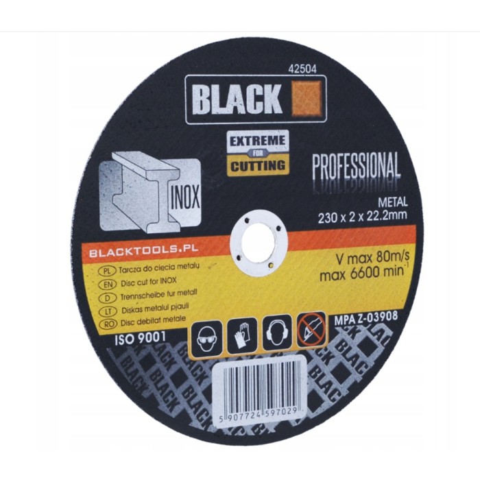 Black42504 կտրող սկավառակ բալգարկի համար 230 մմ 2 մմ