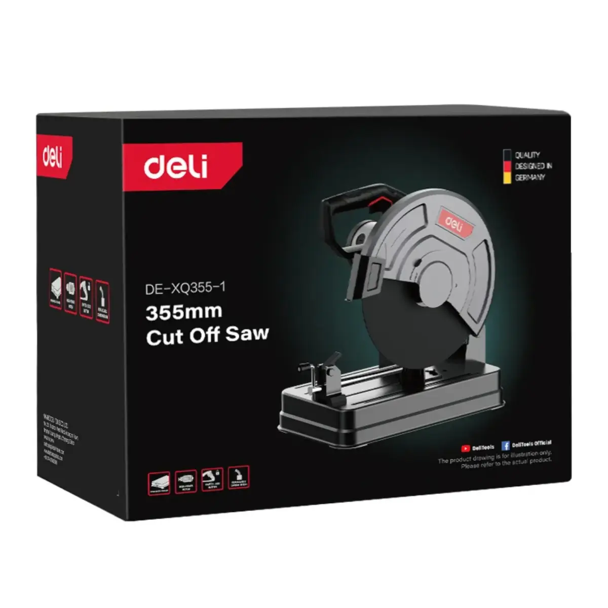 Deli DE-XQ355-1E abrasive cut-off saw