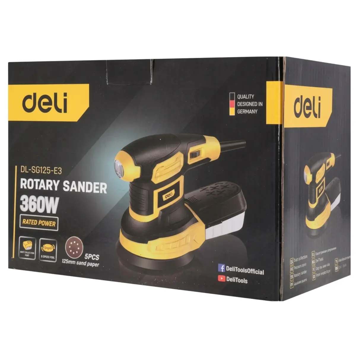 Эксцентриковая шлифмашина Deli DL-SG125-E3