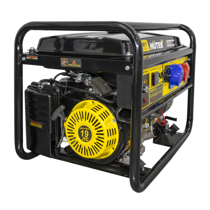 Huter - Բենզինային գեներատոր եռաֆազ (մեկնարկիչով) 8000 Վտ(220 Վ) /8500 Վտ(380 Վ) Huter DY9500LX-3PRO - Գեներատորներ