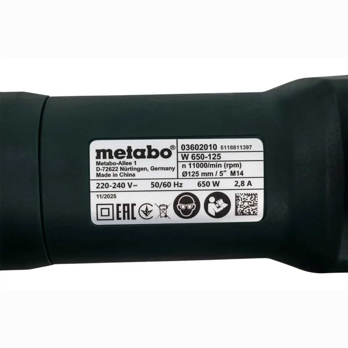 Metabo W 650-125 125 mm angle grinder