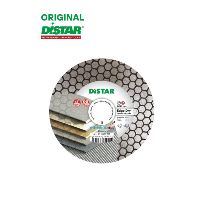 Алмазный диск отрезной 1A1R 125x22.22x25x1.6mm Edge Dry Алмазный диск отрезной 1A1R 125x22.22x25x1.6mm Edge Dry
