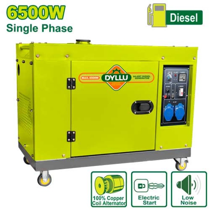 Silent diesel generator (with starter) 6500 W DTDG2A80