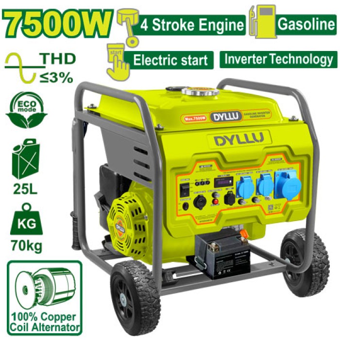 Inverter gasoline generator (with starter) 7500 W DTGEAB10