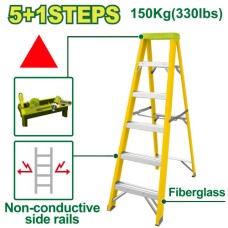 Single side Fiberglass ladder 5+1 steps DTLD0906