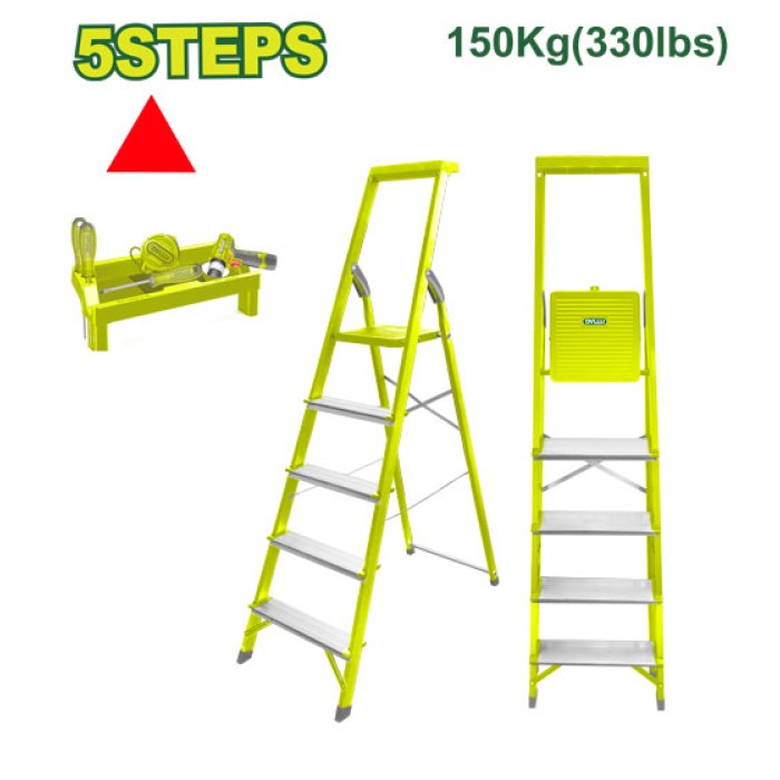 Steel and aluminium household ladder 5 steps DTLD1H05