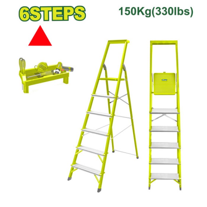 Steel and aluminium household ladder 6 steps DTLD1H06