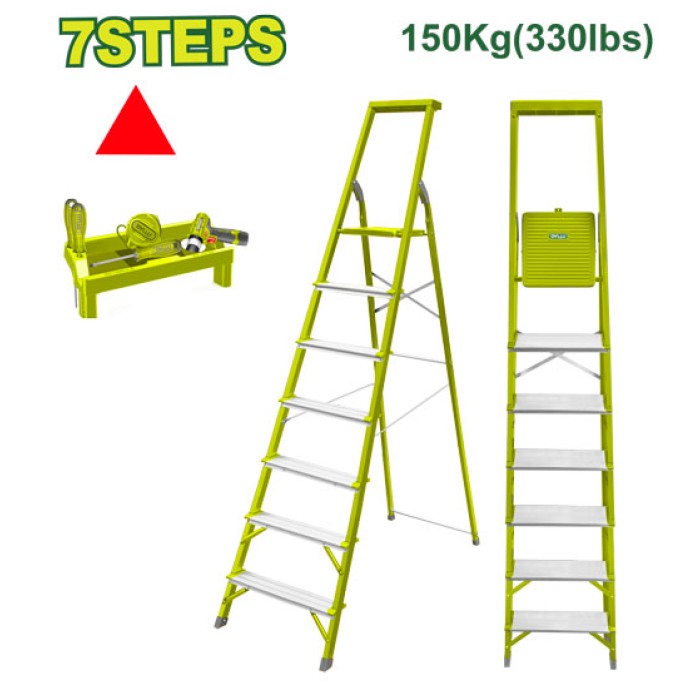 Steel and aluminium household ladder 7 steps DTLD1H07