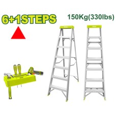 Aluminum single-sided ladder 6+1 steps DTLD2H06