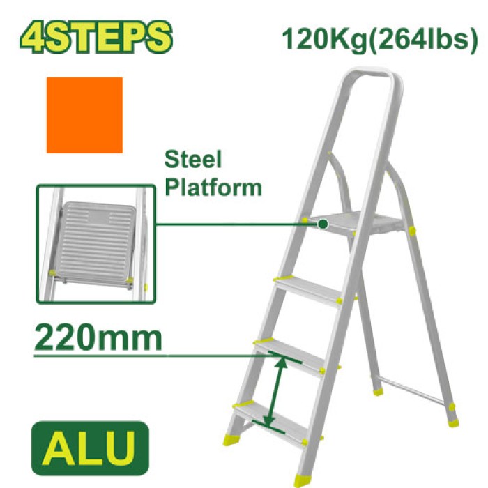 Steel and aluminium household ladder 4 steps DTLD3H04