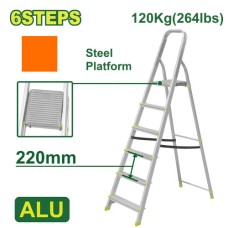 Steel and aluminium household ladder 6 steps DTLD3H06