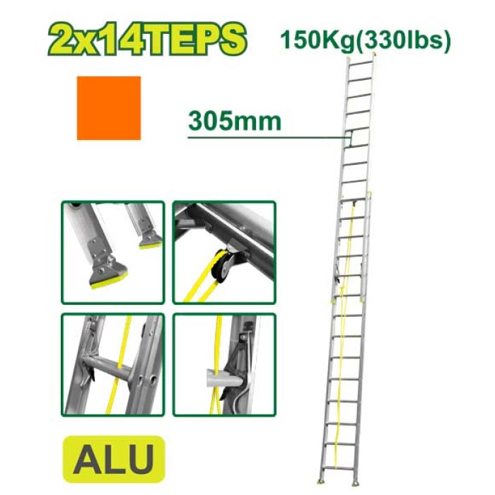 DYLLU - Երկարացվող աստիճան 2x14 քայլ DTLD8H28 - DTLD8H28 - Աստիճաններ