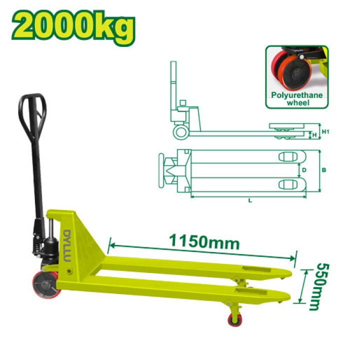 Hand pallet truck 2000 kg DTNH1R20