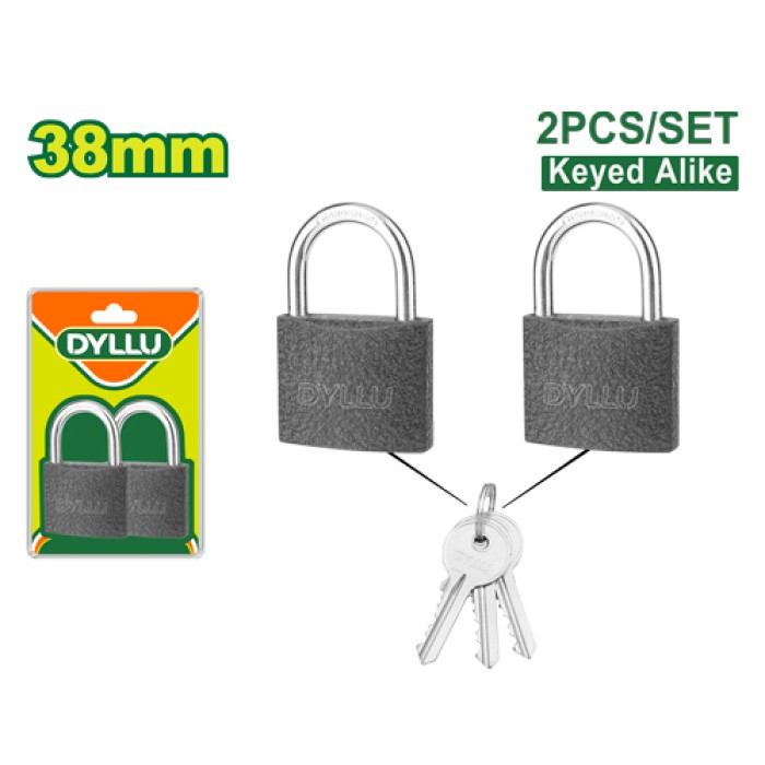 2Pcs key-alike Iron padlock set 38 mm DTPD5442