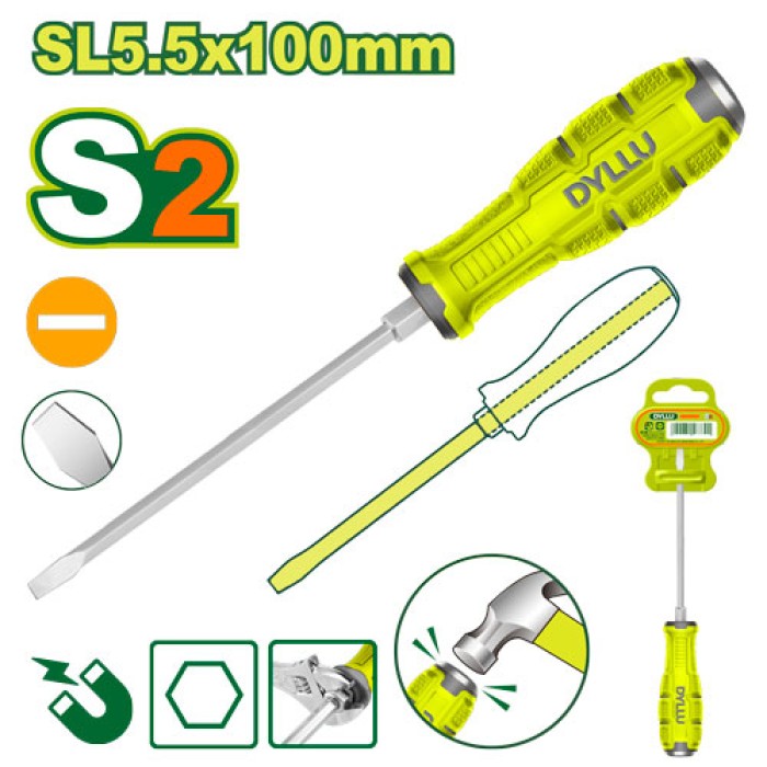 Impact Slotted screwdriver DTQJ1266 ﻿﻿SL5.5x100mm