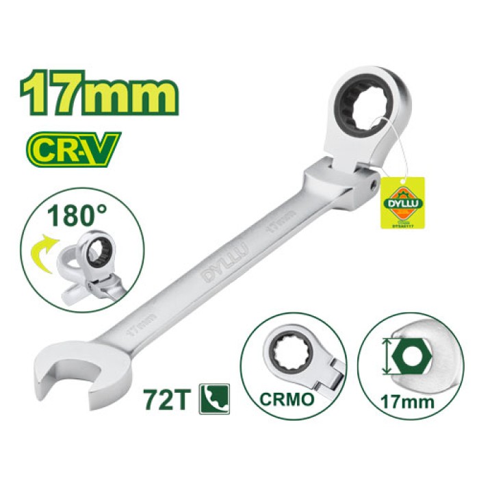 Flexible ratchet spanner 231 mm (Size: 17 mm) DTSA6117