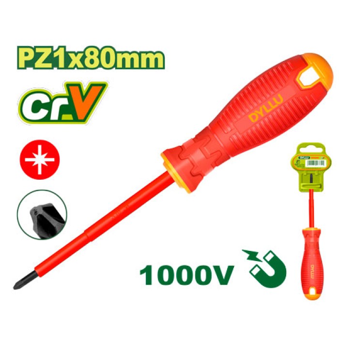 Insulated screwdriver PZ 1x80 mm  DTSD7273