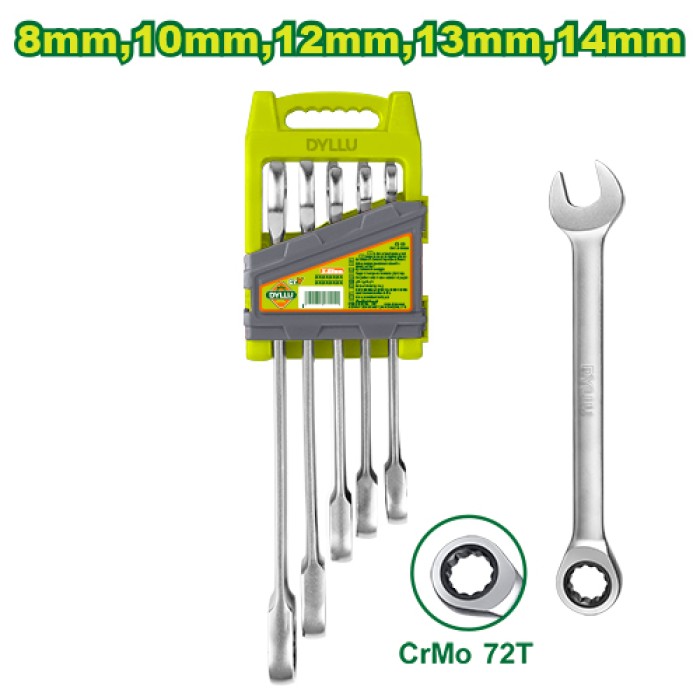 5 pcs Short ratchet spanner set DTSP4205