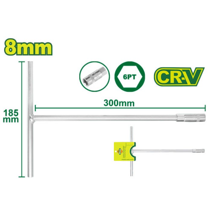 T-handle socket wrench 185x300 mm (Size: 8mm) DTTH1108