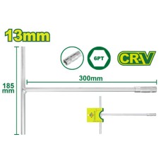T-handle socket wrench 185x300 mm (Size: 13 mm) DTTH1113