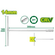 T-handle socket wrench 185x300 mm (Size: 14 mm) DTTH1114