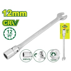 Open end swivel head socket spanner wrench 195 mm (Size: 12mm) DTTH1E12