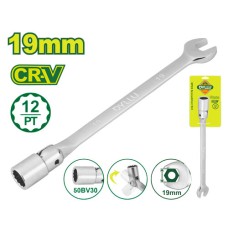 Open end swivel head socket spanner wrench 247 mm (Size: 19mm) DTTH1E19