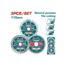 Set of diamond discs 3pcs 115mm TOTAL TAC2136115