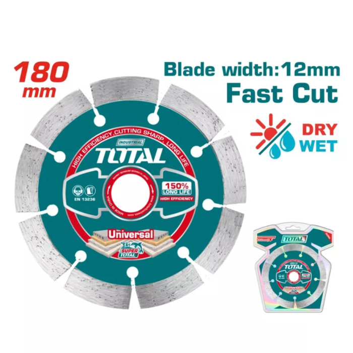 TotalTools - Diamond Segment Disc 180x22.2mm TOTAL TAC21118012 - TAC21118012 - Diamond Discs