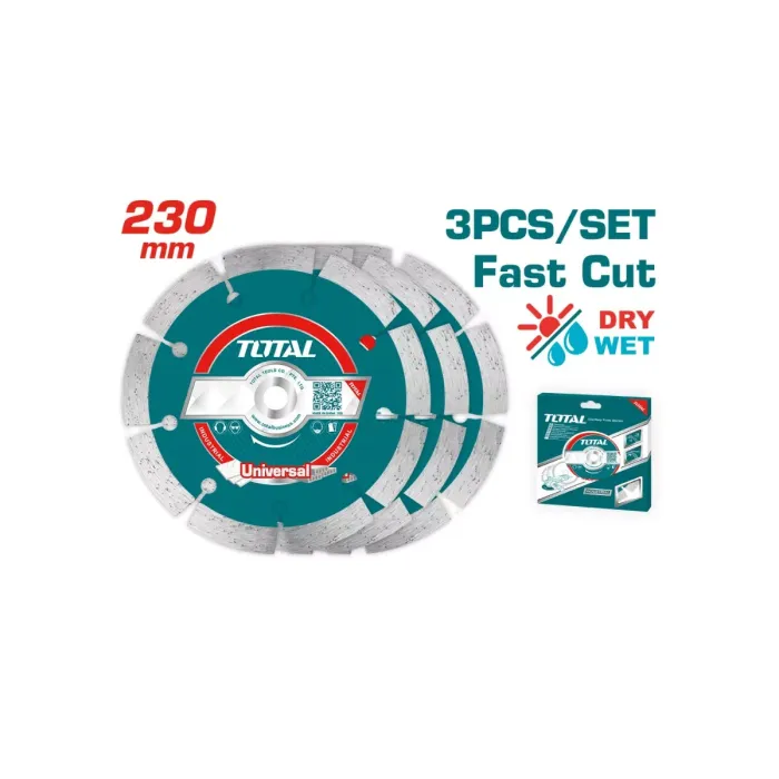 TotalTools - Set of diamond discs 3pcs 230mm TOTAL TAC21123033 - TAC21123033 - Diamond Discs