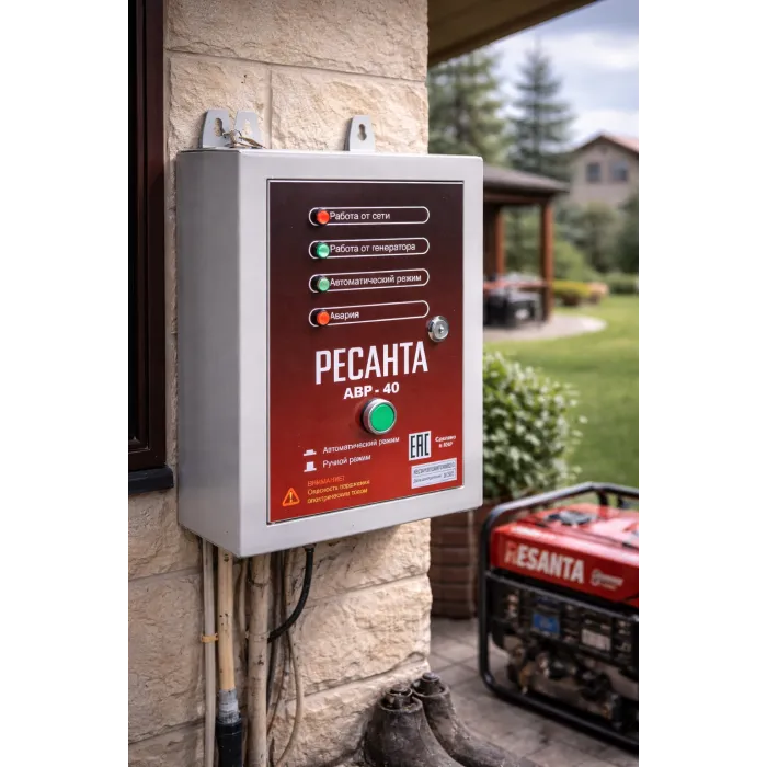 ԱՎՌ Ռեսանտա ԱՎՌ-40 10 կՎտ ATS գեներատորի համար 220Վ 1-ֆազ ավտոմատ փոխակերպման համակարգ Հայաստան
