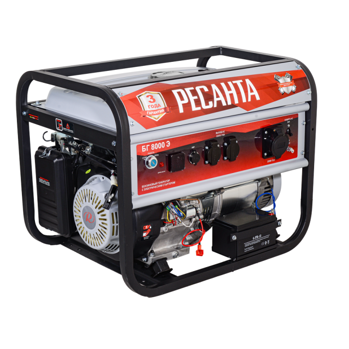 RESANTA - Բենզինային գեներատոր (մեկնարկիչով) 7000 Վտ Ресанта БГ 8000 Э - Ресанта БГ8000Э - Գեներատորներ