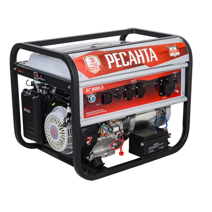 RESANTA - Gasoline generator (with starter) 7000 W Ресанта БГ 8000 Э - Ресанта БГ8000Э - Generators