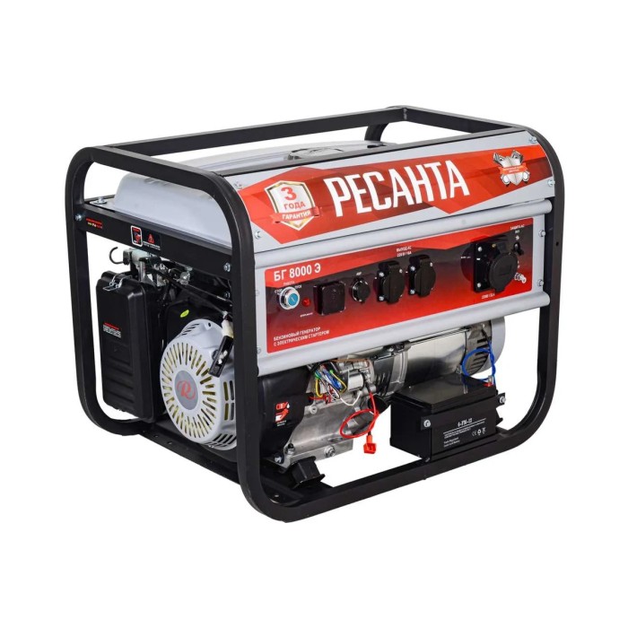 RESANTA - Բենզինային գեներատոր (մեկնարկիչով) 7000 Վտ Ресанта БГ 8000 Э - Ресанта БГ8000Э - Գեներատորներ