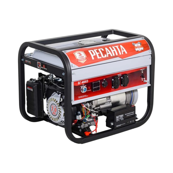 RESANTA - Բենզինային գեներատոր (մեկնարկիչով) 3300 Վտ Ресанта БГ 4000 Э - Ресанта БГ4000Э - Գեներատորներ