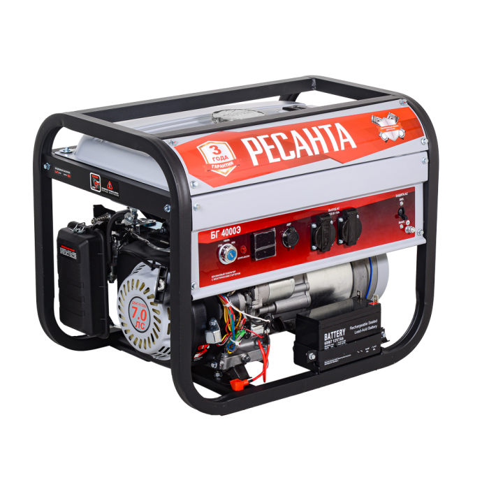RESANTA - Բենզինային գեներատոր (մեկնարկիչով) 3300 Վտ Ресанта БГ 4000 Э - Ресанта БГ4000Э - Գեներատորներ
