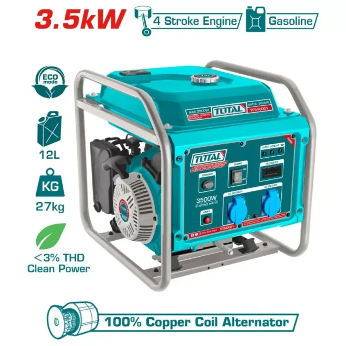 TOTAL TP340001 բենզինային գեներատոր 3.5 կՎտ առավելագույն հզորությամբ
