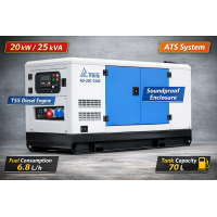 Դիզելային գեներատոր եռաֆազ 20000 Վտ TSS AD-20C-T400 ձայնամեկուսիչ կափարիչով ԱՓՀ(ATS) -ով