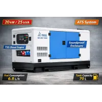 Դիզելային գեներատոր եռաֆազ 20000 Վտ TSS AD-20C-T400 ձայնամեկուսիչ կափարիչով ԱՓՀ(ATS) -ով