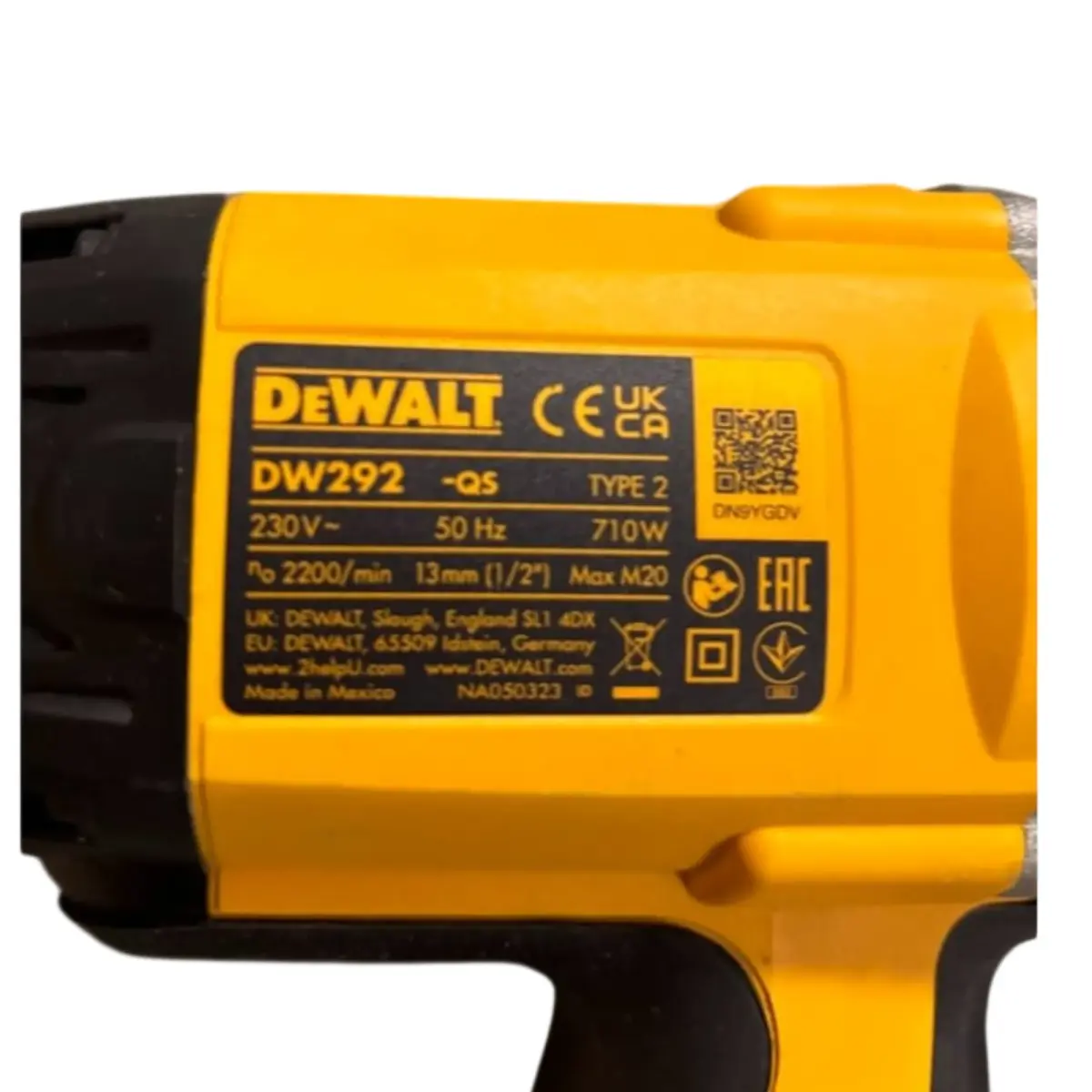 DEWALT DW292-QS 710 Վտ ցանցային հարվածային մանեկապտտիչ