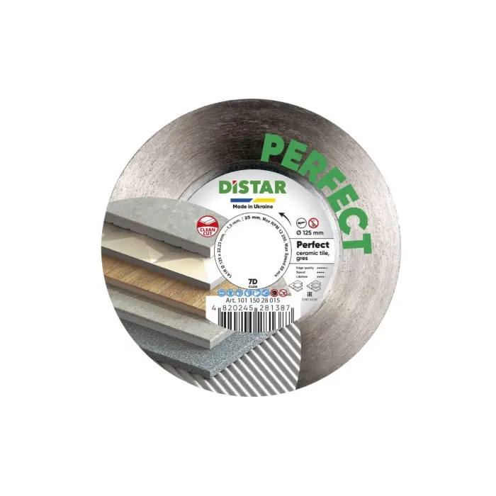 Distar - Ալմաստե կտրող սկավառակ 1A1R 125x22,23H Perfect - 10115028015 - Ալմաստե Սկավառակներ