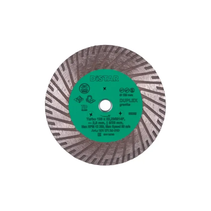 Distar - Ալմաստե կտրող սկավառակ Turbo 125 M14F Duplex 125x22.22x25x2.8mm - 10117126010 - Ալմաստե Սկավառակներ