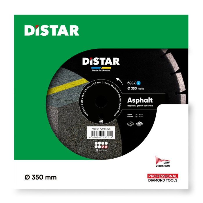 Distar - Ալմաստե կտրող սկավառակ ասֆալտի 350x25.4x3.5 1A1RSS 350 Asphalt - 10170085105 - Ալմաստե Սկավառակներ