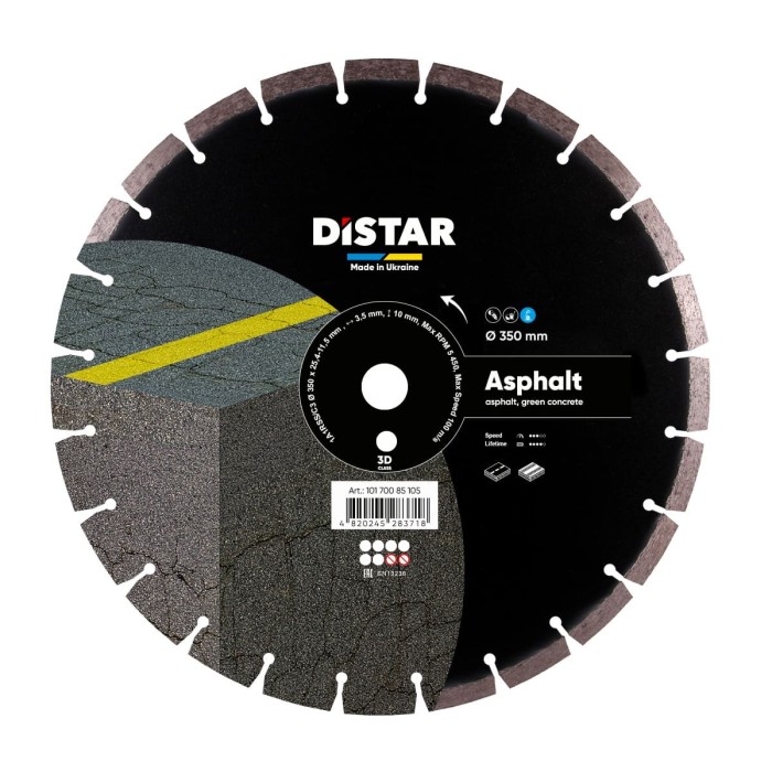 Distar - Ալմաստե կտրող սկավառակ ասֆալտի 350x25.4x3.5 1A1RSS 350 Asphalt - 10170085105 - Ալմաստե Սկավառակներ