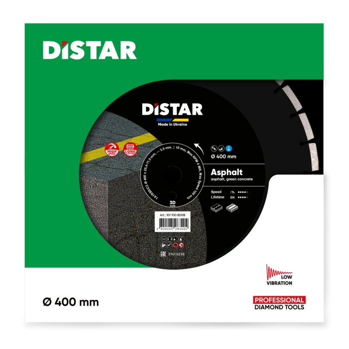 Distar - Ալմաստե կտրող սկավառակ ասֆալտի 400 մմ Distar 10170085108 Asphalt - 10170085108 - Ալմաստե Սկավառակներ