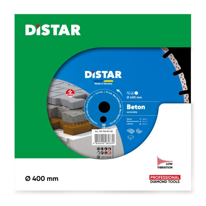 Distar - Ալմաստե սկավառակ  բետոնի 400x25․4x11․5x(10մմ)3․5 - 10170085425 - Ալմաստե Սկավառակներ