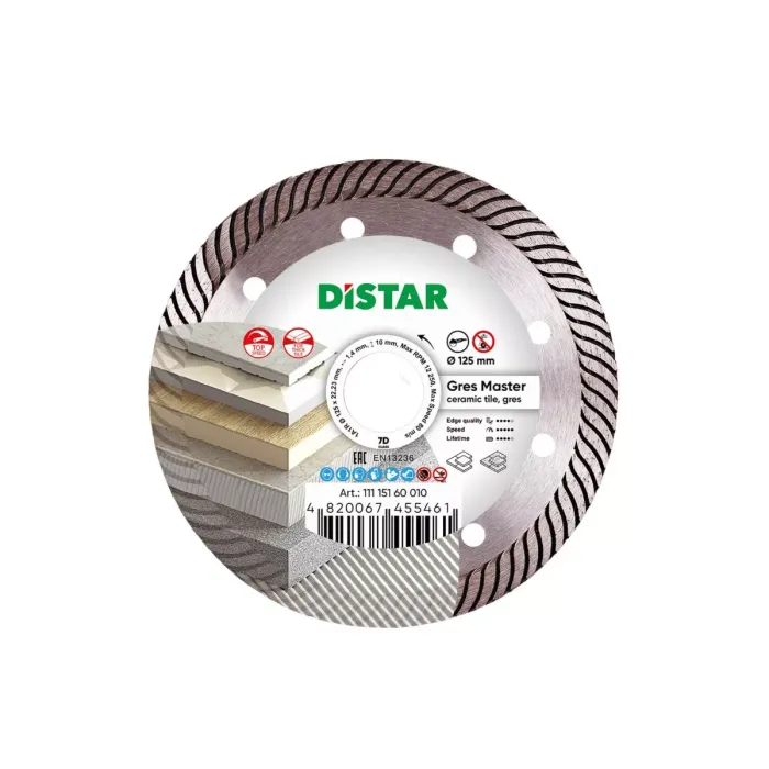 Distar - Ալմաստե կտրող սկավառակ 1A1R Gres Master 125x22.22x10x1.4mm - 11115160010 - Ալմաստե Սկավառակներ